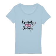 Tricouri personalizate cu mesaj creativity takes courage